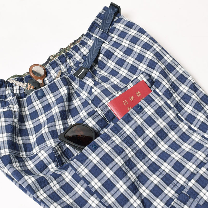 MMA COOLMAX 8-pocket Wide Shorts (Blue Check)
