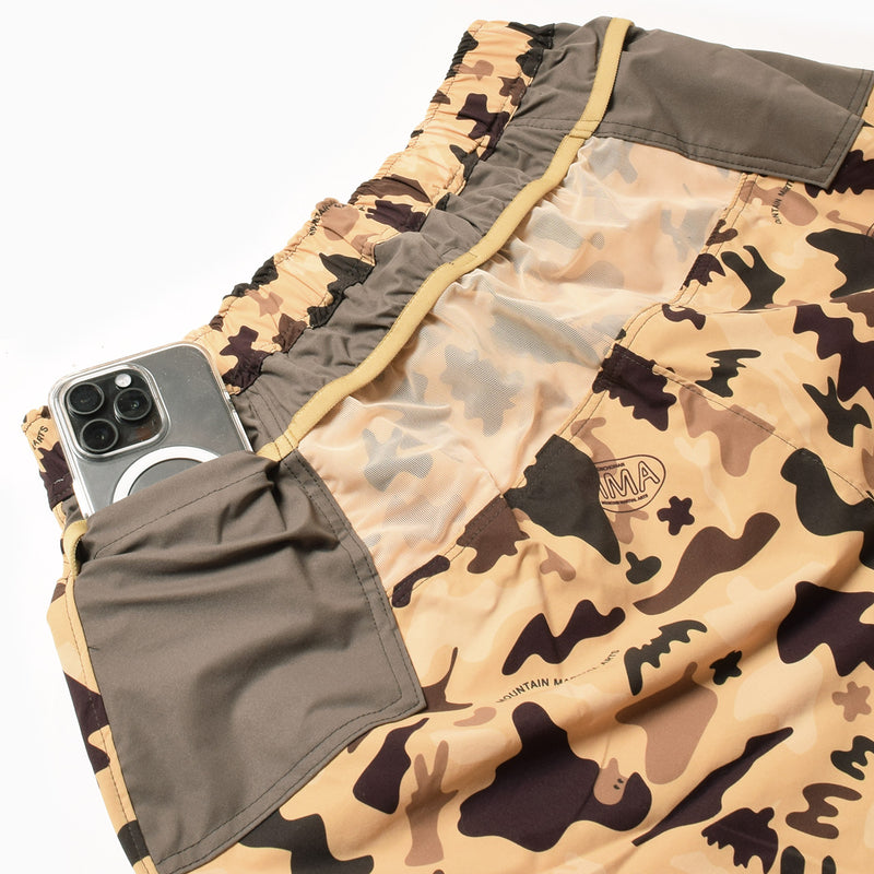 MMA_Jerry Ukai PONCHOMAN CAMO Hike&Run Shorts (Beige Camo)