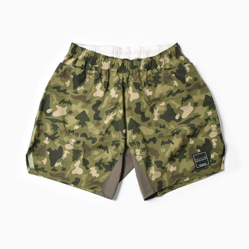 MMA_Jerry Ukai PONCHOMAN CAMO Hike&Run Shorts (Green Camo)