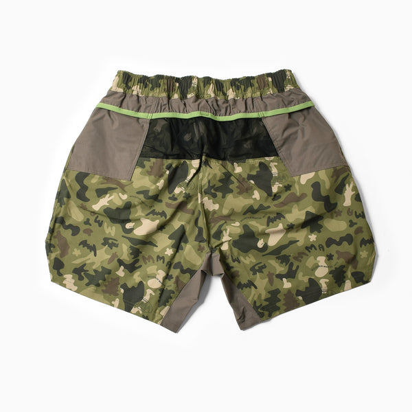 MMA_Jerry Ukai PONCHOMAN CAMO Hike&Run Shorts (Green Camo)