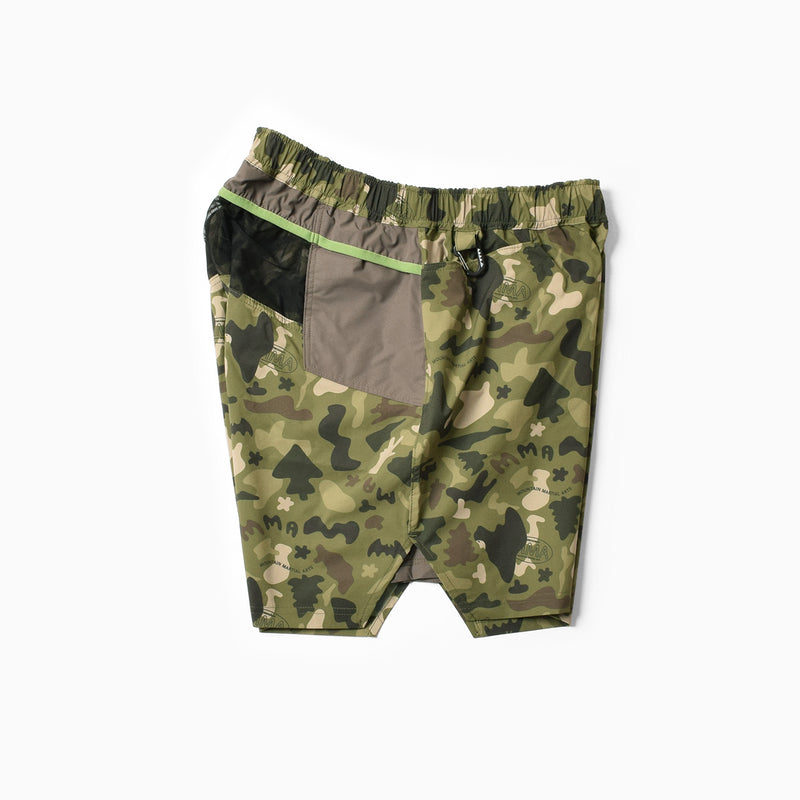 MMA_Jerry Ukai PONCHOMAN CAMO Hike&Run Shorts (Green Camo)