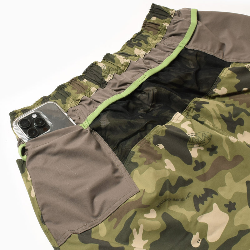 MMA_Jerry Ukai PONCHOMAN CAMO Hike&Run Shorts (Green Camo)