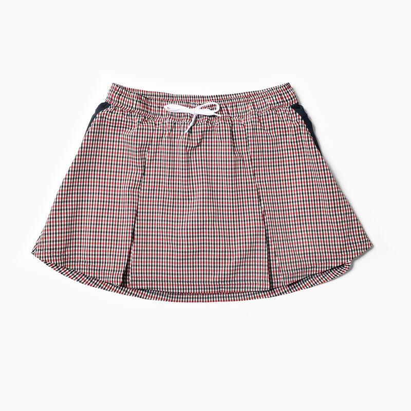 MMA Front Pleats Run Skirt (Red Check) – TOKYO MOUNTAIN