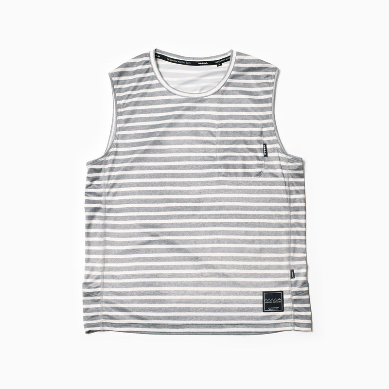 新製品情報も満載 MMA POLARTEC®︎ Border Sleeve-less (Gray_White) – TOKYO 陸上用シャツ