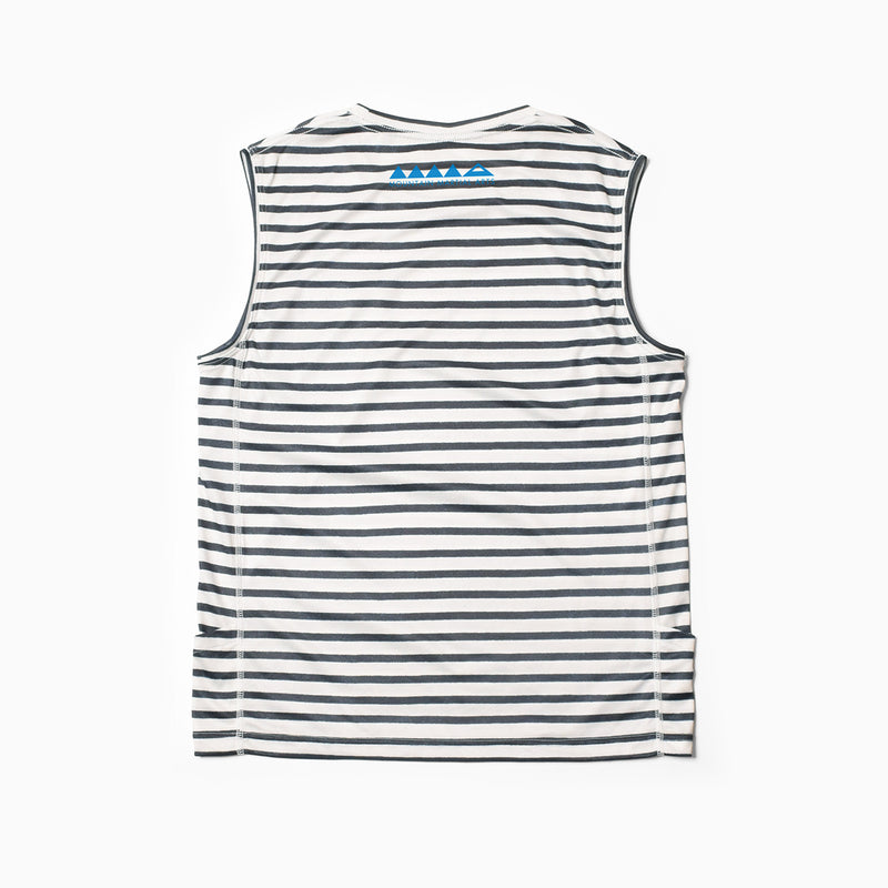 MMA POLARTEC®︎ Border Sleeve-less (White_Navy) – TOKYO
