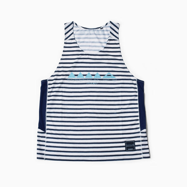 MMA Running Border Singlet (White_Navy)