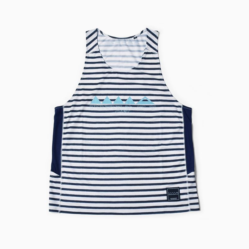 MMA Running Border Singlet (White_Navy)