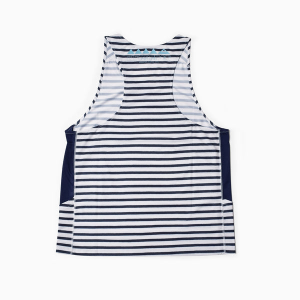 MMA Running Border Singlet (White_Navy)