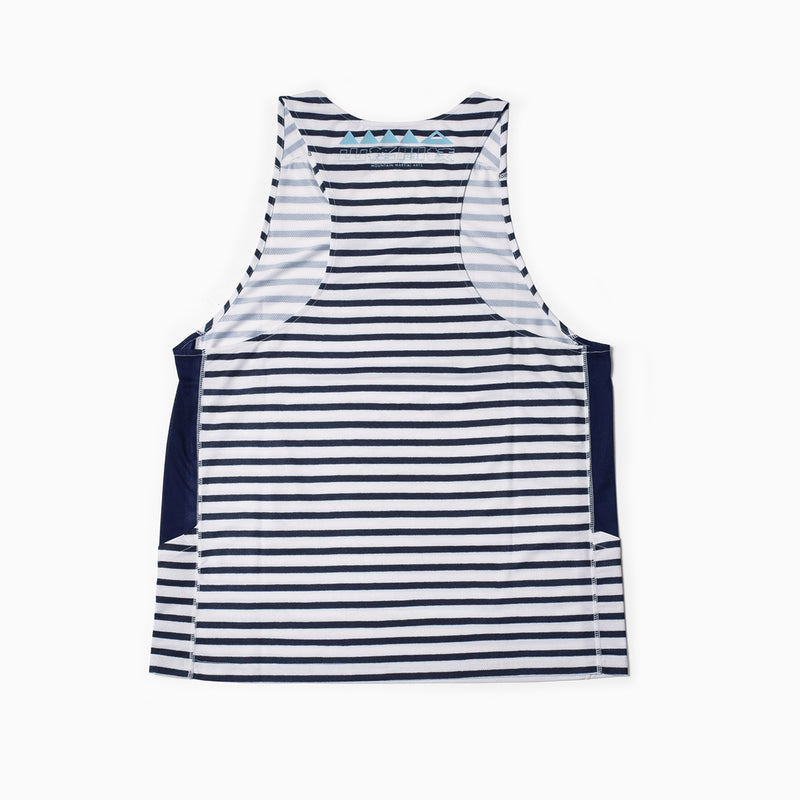 MMA Running Border Singlet (White_Navy)