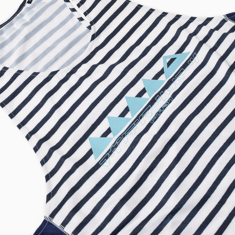 MMA Running Border Singlet (White_Navy)