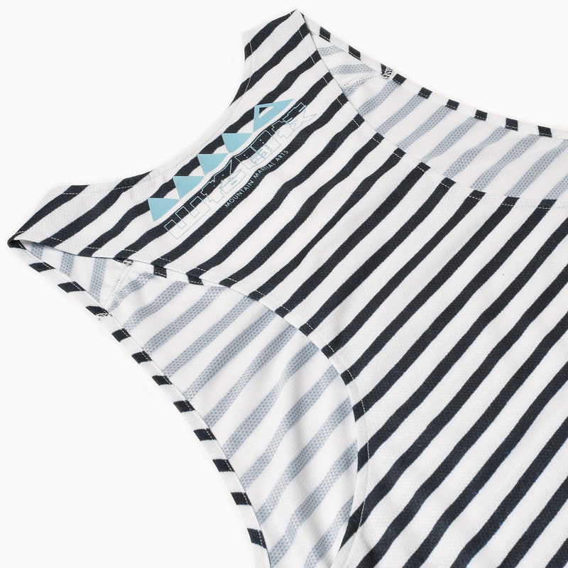 MMA Running Border Singlet (White_Navy)